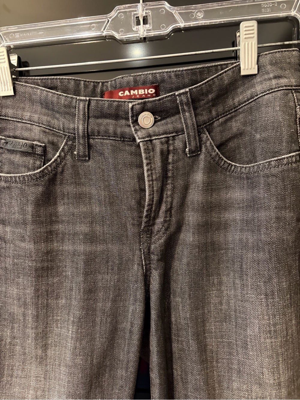 Cambio Women's Straight Leg Jeans in Washed Gray